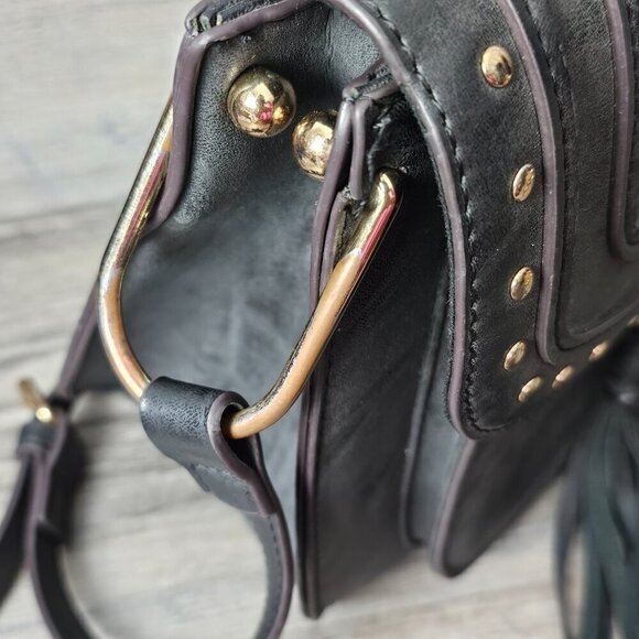 Franco Sarto Rex Tassel Saddle Gray Boho Crossbody Bag - Picture 14 of 15